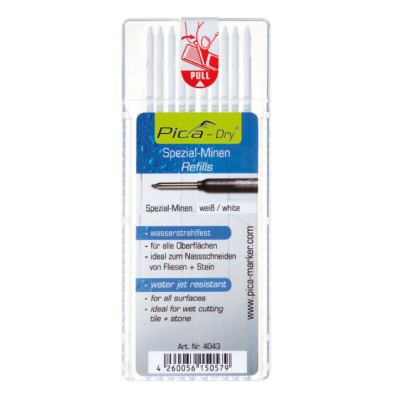 Pica DRY Pencil Spare Leads - WHITE